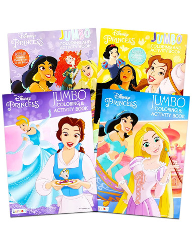 Set de Libros para Colorear Disney - 4 Libros y Stickers