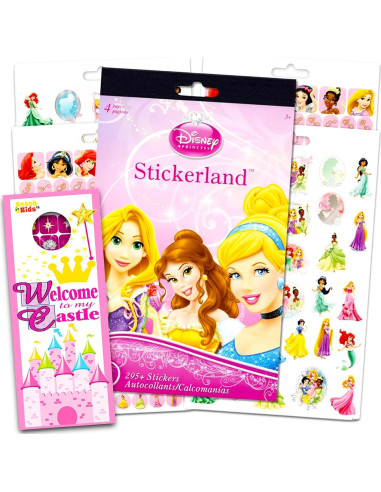 Set de Libros para Colorear Disney - 4 Libros y Stickers