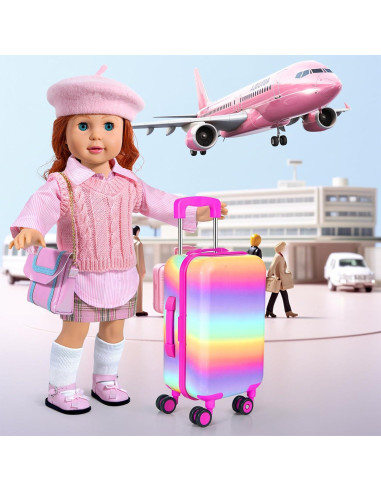 Maleta de Viaje para Muñecas 18" WONDOLL con Ropa y Accesorios
