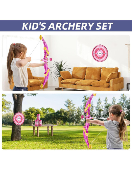 Juego de Arco y Flecha NIPLOOOW con Luces LED y 10 Flechas Juego de Arco y Flecha NIPLOOOW con Luces LED y 10 Flechas