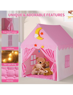 Carpa para Niños Lynxor Castillo Rosa con Luces 100x117x127cm 2