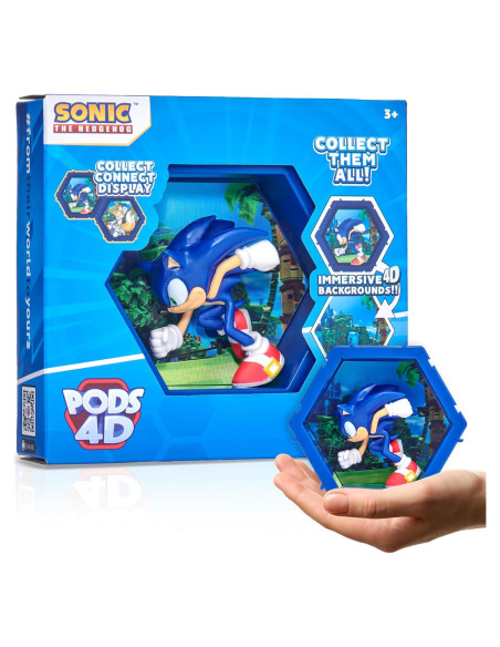 Figura Coleccionable PODS 4D Sonic 3D Conectable 91g Figura Coleccionable PODS 4D Sonic 3D Conectable 91g