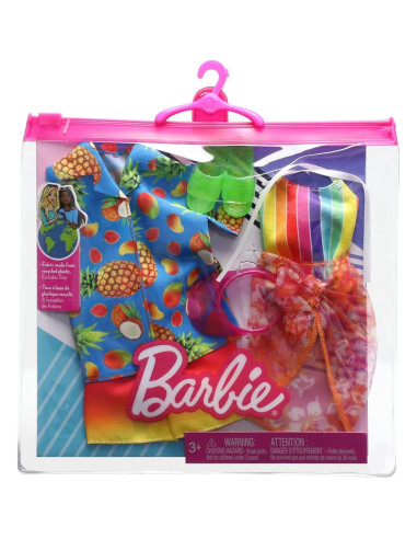 Conjunto Ropa Barbie y Ken - Traje de Baño y Accesorios