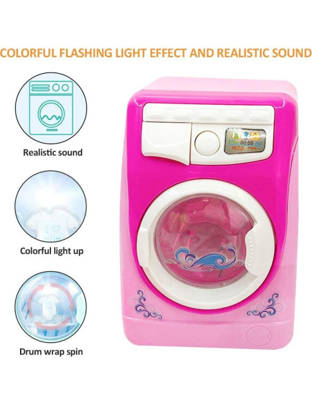 Lavadora Mini Simulación Coherny Rosa para Casa de Muñecas Lavadora Mini Simulación Coherny Rosa para Casa de Muñecas