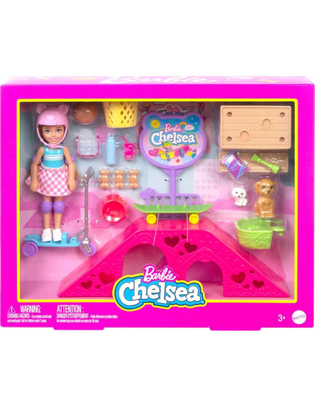 Muñeca Barbie Chelsea Parque de Patinaje con 2 Cachorros Muñeca Barbie Chelsea Parque de Patinaje con 2 Cachorros