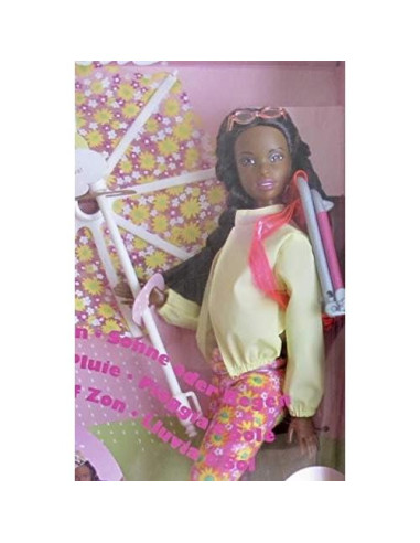 Barbie Christie Muñeca de Lluvia o Sol AA con Paraguas y Más