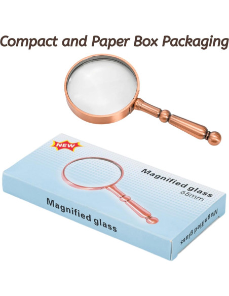 Lupa de Mano 6X Youeon con Mango de Metal - Portátil y Compacta Lupa de Mano 6X Youeon con Mango de Metal - Portátil y Compacta