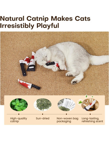 Juguetes para Gatos Potaroma 4Pcs con Catnip 16,5 cm