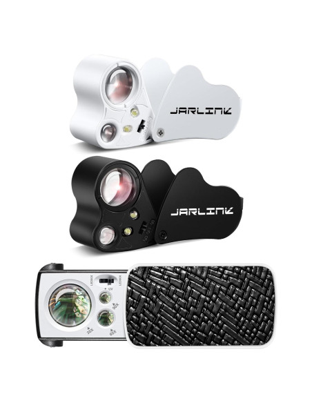 Lupa de Joyero JARLINK 30X 60X 90X con Luz LED y UV Lupa de Joyero JARLINK 30X 60X 90X con Luz LED y UV