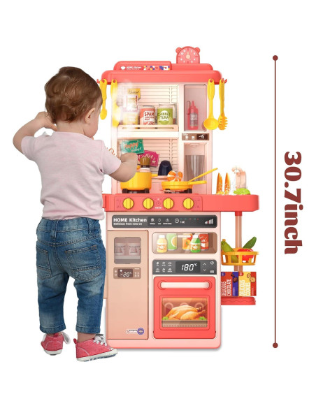Juego de Cocina Interactivo POFJOEQ 50 Piezas Rosa Juego de Cocina Interactivo POFJOEQ 50 Piezas Rosa