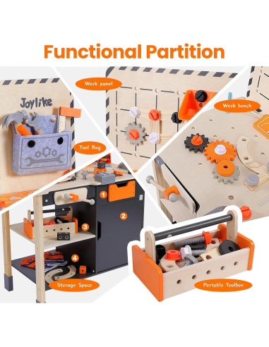 Juego de Herramientas de Madera Joylike para Niños 3-8 Años