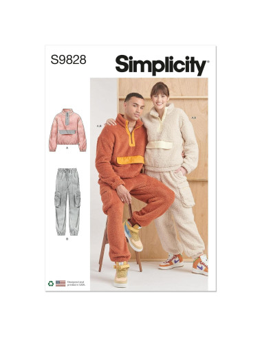 Kit de Patrón de Costura Sudadera Unisex Simplicity S9828