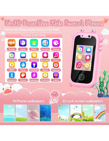Teléfono Juguete Vimlinc Rosa 2.5'' Doble Cámara 16GB Teléfono Juguete Vimlinc Rosa 2.5'' Doble Cámara 16GB
