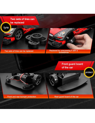 Coche RC Drift Dodoore 1:16 4WD 40 km/h con Luces LED