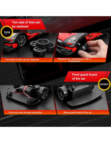 Coche RC Drift Dodoore 1:16 4WD 40 km/h con Luces LED Coche RC Drift Dodoore 1:16 4WD 40 km/h con Luces LED