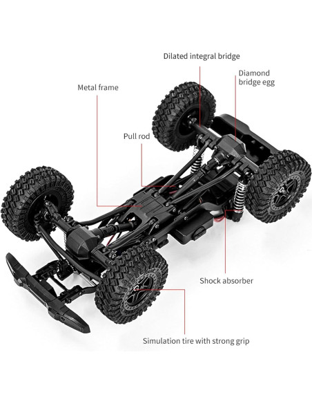 Coche RC Dodoore D883 Pickup 1:18 4WD LED 2 Baterías Coche RC Dodoore D883 Pickup 1:18 4WD LED 2 Baterías