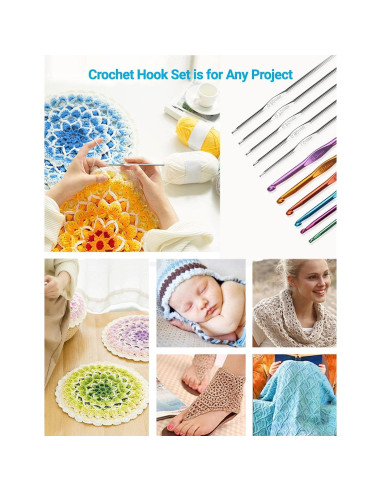 Kit Completo de Ganchillos de Crochet URWOOW 100 Piezas