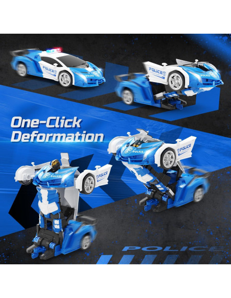 Coche RC Transformable DEERC DE39 Azul 1:18 Control Remoto Coche RC Transformable DEERC DE39 Azul 1:18 Control Remoto