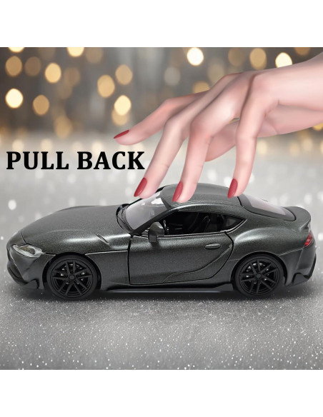 Coche de Juguete Toyota GR Supra 1:32 Gris Retroceso Coche de Juguete Toyota GR Supra 1:32 Gris Retroceso