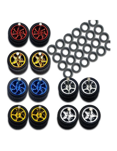 WAVEIST Ruedas y Neumáticos 1/64 Removibles para Modelos