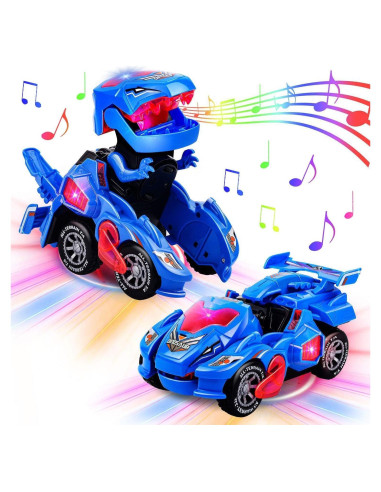 Coche Dinosaurio Transformador AMENON LED 20cm para Niños