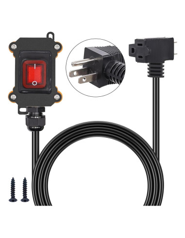 Interruptor de Cable en Línea IP67 TWTADE 4FT 20A/125V