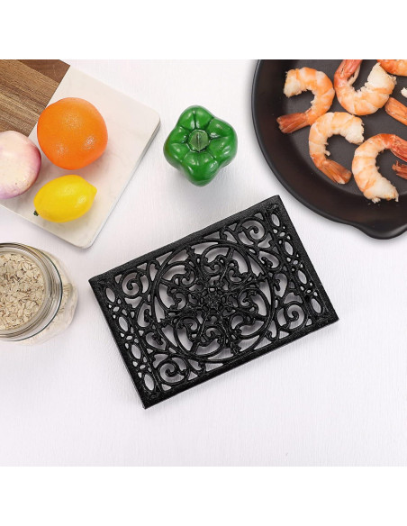 Trivet Rectangular de Hierro Fundido Sumnacon 25.4x15.5cm Negro Trivet Rectangular de Hierro Fundido Sumnacon 25.4x15.5cm Negro