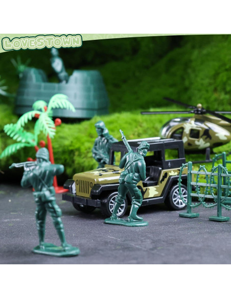 Juego de Soldados Militares LOVESTOWN 115PCS con Helicóptero Juego de Soldados Militares LOVESTOWN 115PCS con Helicóptero