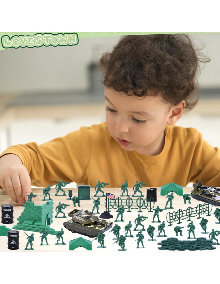 Juego de Soldados Militares LOVESTOWN 115PCS con Helicóptero Juego de Soldados Militares LOVESTOWN 115PCS con Helicóptero