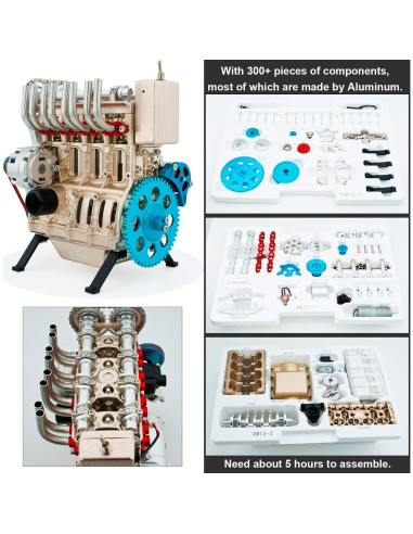 Kit de ensamblaje motor 4 cilindros DjuiinoStar 300 piezas