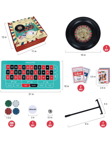 Juego de Ruleta Gothink con Poker Texas Hold'em 25,4 cm