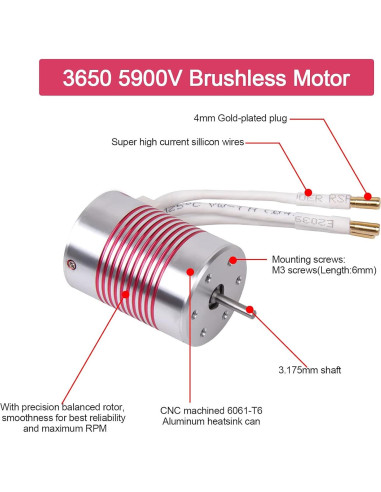 Motor Sin Escobillas 540 DideaECO 3650 5900KV 3.175mm