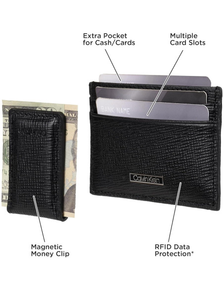 Cartera Bifold Minimalista Calvin Klein para Hombre - Negro Cartera Bifold Minimalista Calvin Klein para Hombre - Negro
