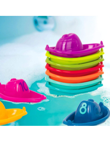 Battat Barcos de Baño Apilables 10 Piezas 6 Meses+