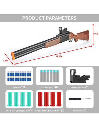 Rifle de Juguete Escopeta Satlwe 93,98 cm con Accesorios