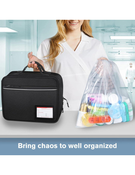 Organizador de Medicamentos SITHON Estuche de Viaje Negro Organizador de Medicamentos SITHON Estuche de Viaje Negro
