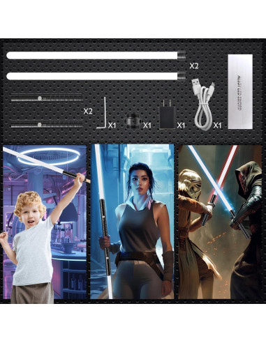 Sable de Luz RGB Beyondtrade 15 Colores Recargable Tipo-C