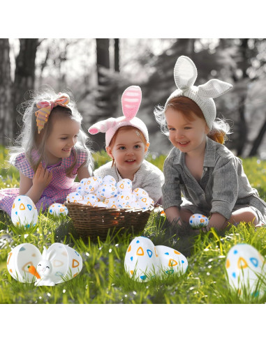 24 Huevos de Pascua Plástico FASISOY 6.1 cm Rellenables