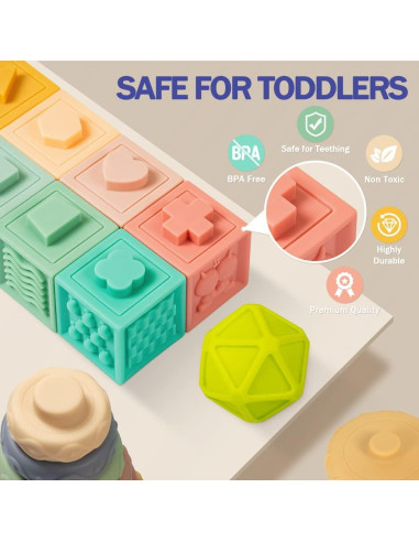 Juguetes Montessori Jyusmile para Bebés 6-12 Meses 24 Piezas