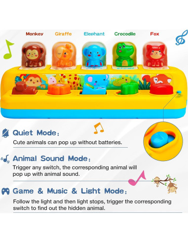 Juguete Interactivo Musical Hieoby Animales 0.82 kg 1-2 años