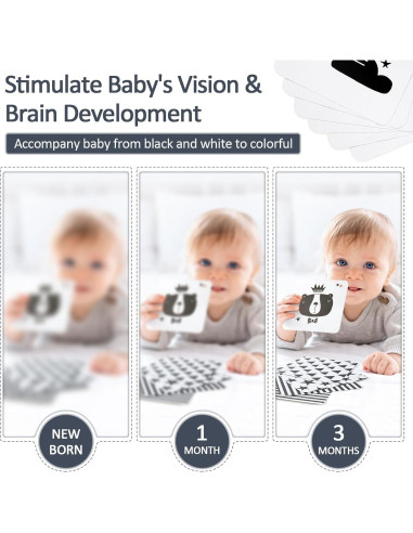 Juguetes Sensoriales Joyreal para Bebés en Blanco y Negro