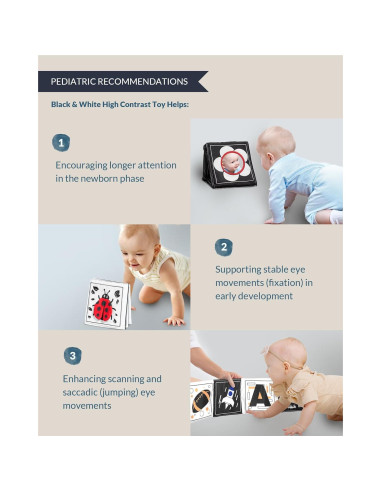 Libro Sensorial para Bebés Infinno Blanco y Negro 0-6 Meses