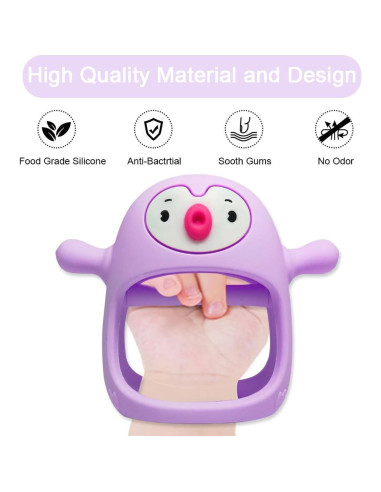 Mordedor de Silicona para Bebés Smily Mia Pingüino 0-6 Meses
