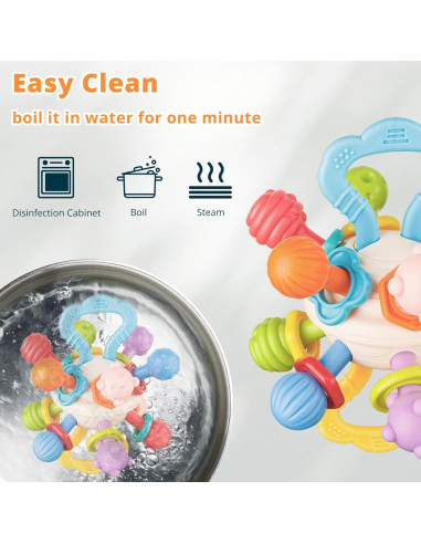Juguete de Dentición Sensorial para Bebés 0-12 Meses - Silicona