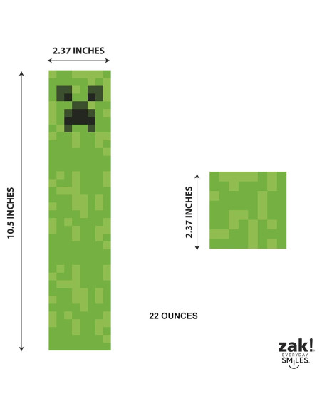 Botella de Agua Cuadrada Zak Designs Minecraft 650 ml Botella de Agua Cuadrada Zak Designs Minecraft 650 ml