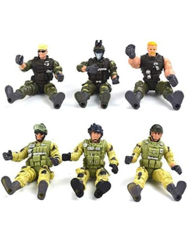 PowerTRC 6 Figuras de Soldados de Acción con Armas