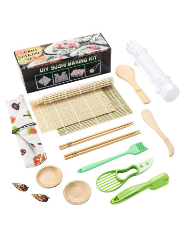 Kit de Hacer Sushi Zeeooil con Rodillo Bazooka y Esteras