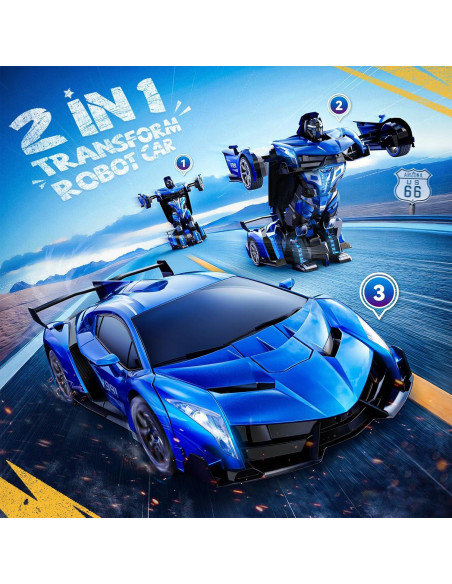 Coche de Control Remoto Transformable Veeniix V991 Azul 1:10 Coche de Control Remoto Transformable Veeniix V991 Azul 1:10
