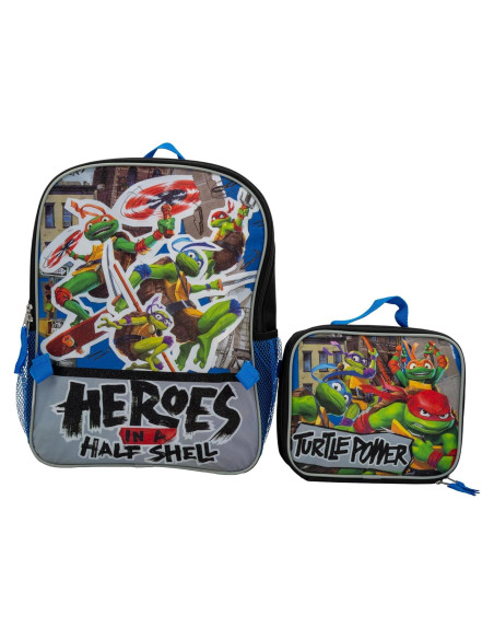 Mochila Escolar 2 Piezas Tortugas Ninja Azul 40,64 cm Mochila Escolar 2 Piezas Tortugas Ninja Azul 40,64 cm