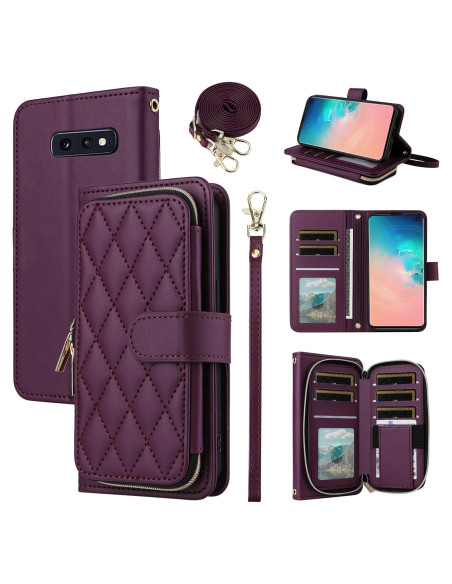 Funda de Cuero PU Furiet para Samsung Galaxy S10e Rojo Vino Funda de Cuero PU Furiet para Samsung Galaxy S10e Rojo Vino
